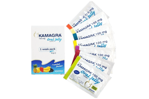 Kamagra Oral Jelly Packung mit verschiedenen Geschmacksrichtungen
